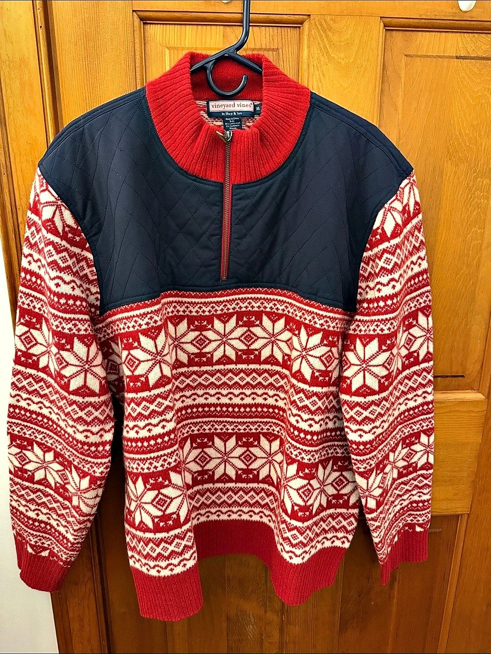 Vineyard Vines Nordic Fair-isle Geometric Zip-Up Sweater Like New